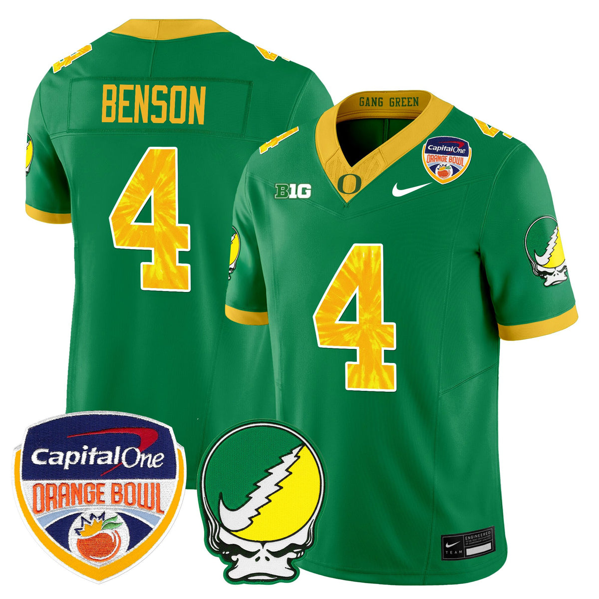 Men's Oregon Ducks "Grateful Ducks" Vapor Limited Jersey - 2025/26 Orange Bowl Patch - All Stitched