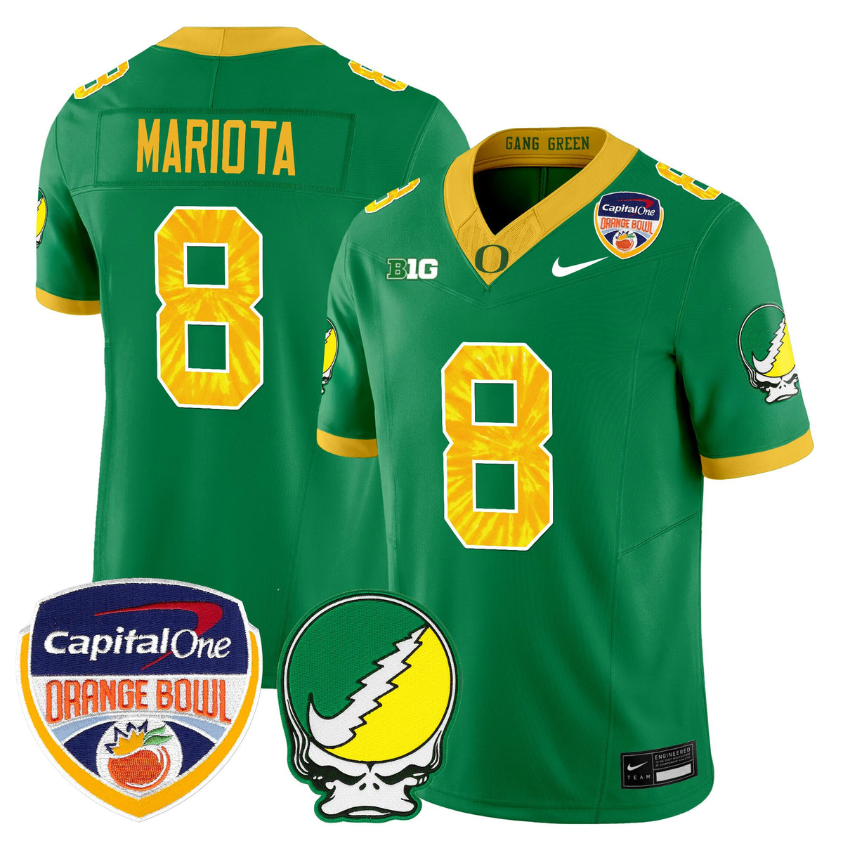 Men's Oregon Ducks "Grateful Ducks" Vapor Limited Jersey - 2025/26 Orange Bowl Patch - All Stitched