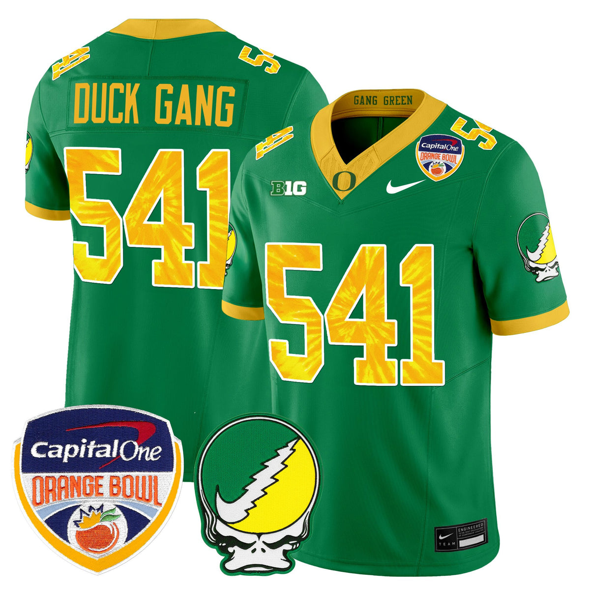 Men's Oregon Ducks "Grateful Ducks" Vapor Limited Jersey - 2025/26 Orange Bowl Patch - All Stitched