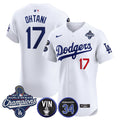 Men's Dodgers 2025 World Series Champions Vapor Premier Elite Jersey - Vin Scully & Fernando Patch - All Stitched