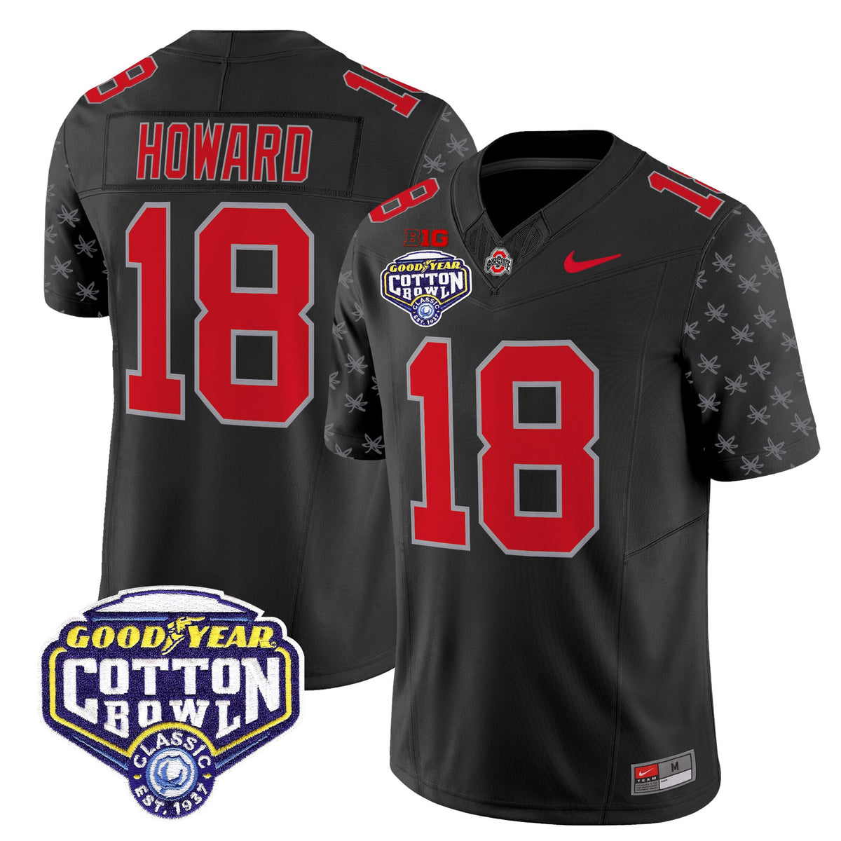 Men's Ohio State Buckeyes 2025 Cotton Bowl Patch Vapor Limited Jersey - All Stitched