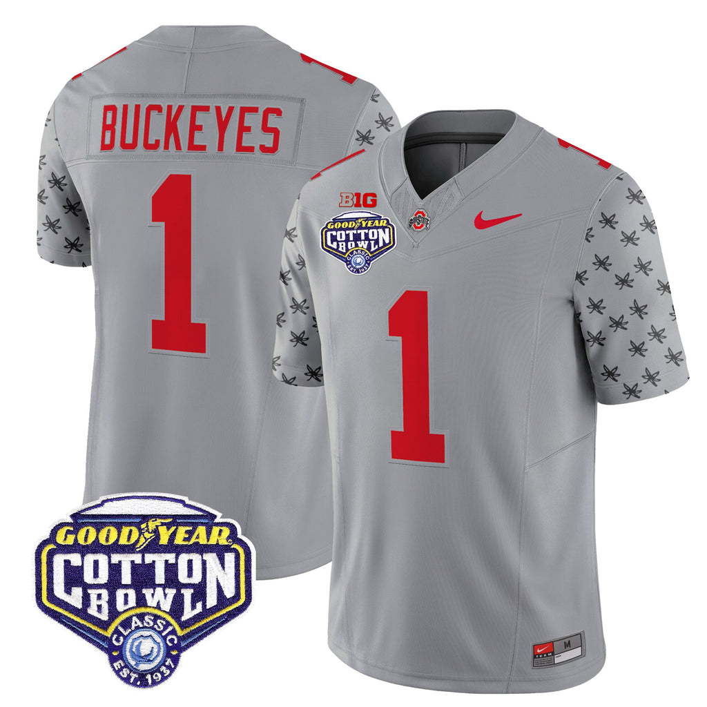 Men's Ohio State Buckeyes 2025 Cotton Bowl Patch Vapor Limited Jersey - All Stitched