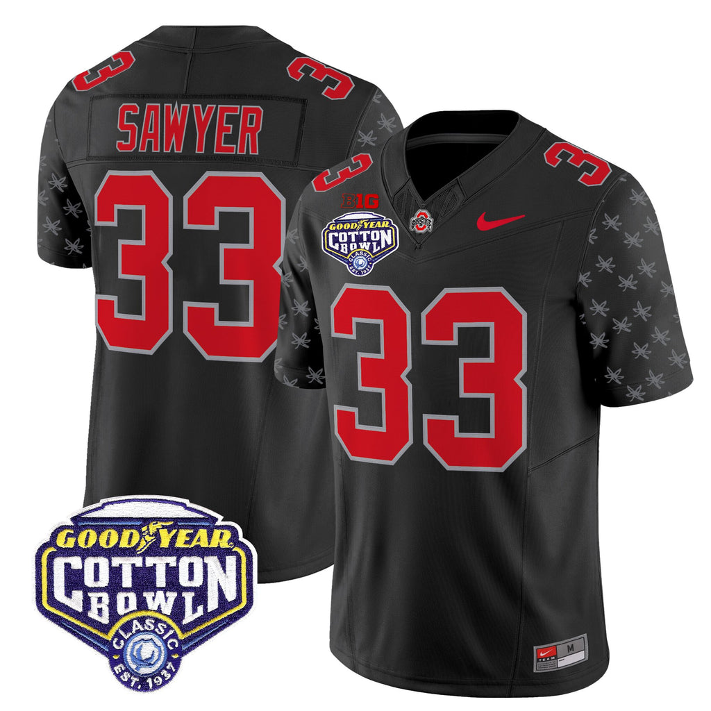 Men's Ohio State Buckeyes 2025 Cotton Bowl Patch Vapor Limited Jersey - All Stitched