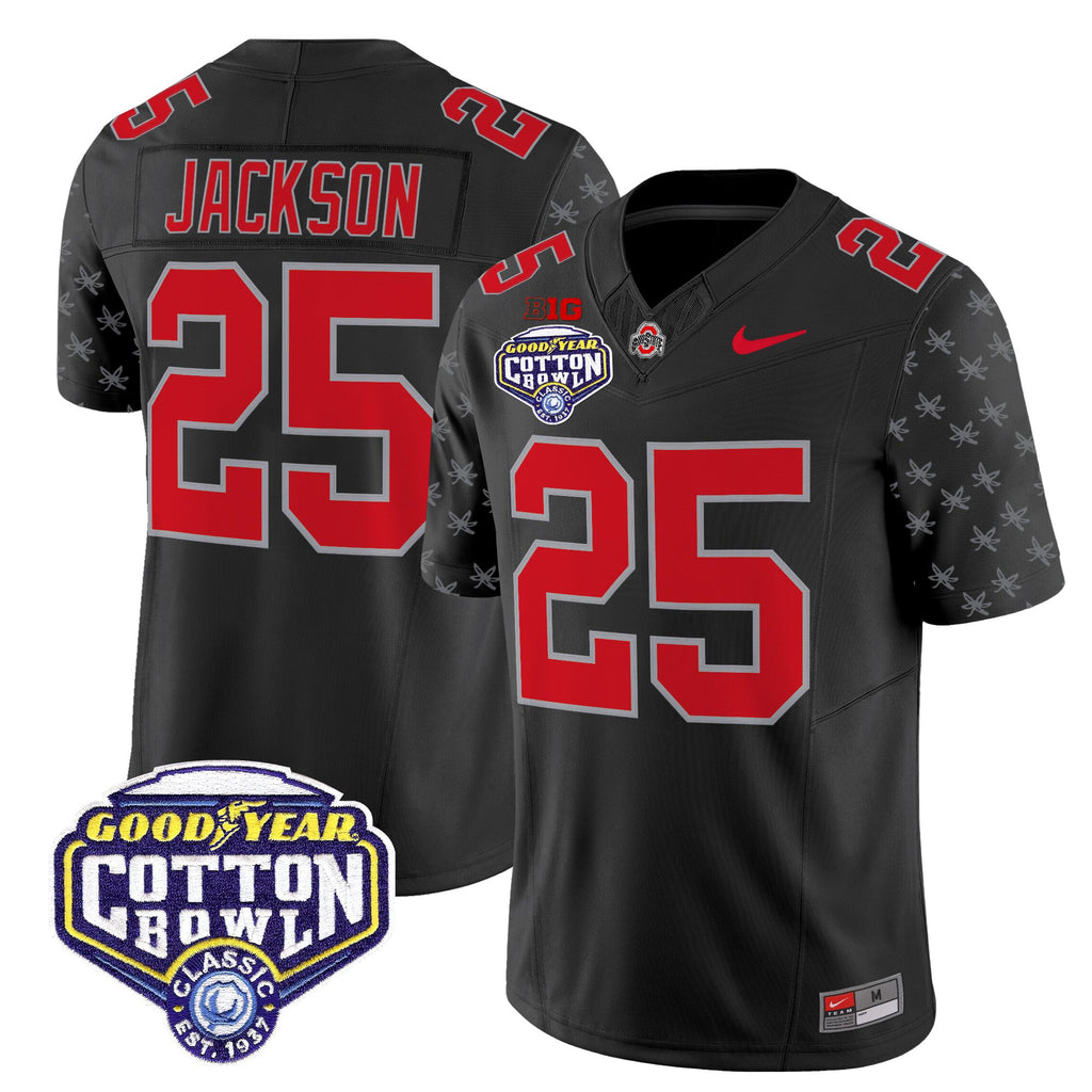 Men's Ohio State Buckeyes 2025 Cotton Bowl Patch Vapor Limited Jersey - All Stitched