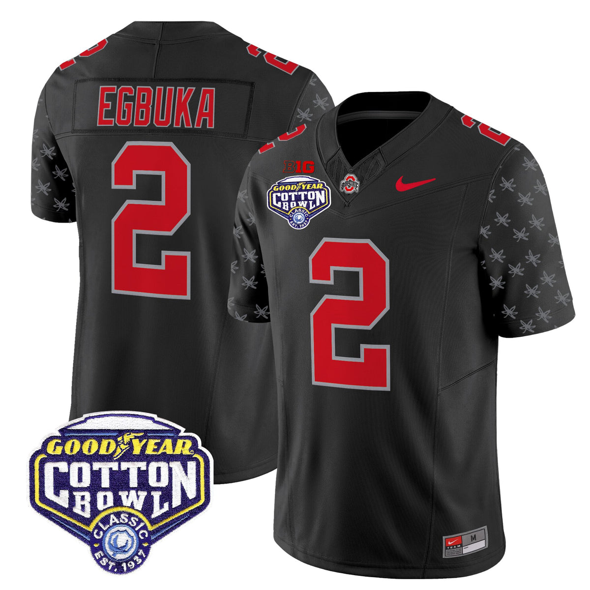 Men's Ohio State Buckeyes 2025 Cotton Bowl Patch Vapor Limited Jersey - All Stitched