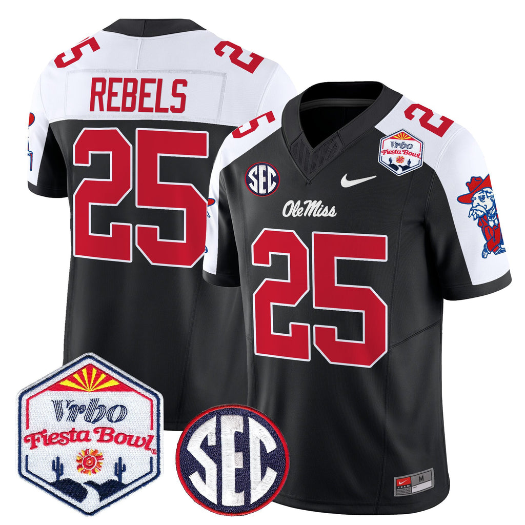 Men's Ole Miss Rebels 2026 The Fiesta Bowl Vapor Limited Jersey - All Stitched