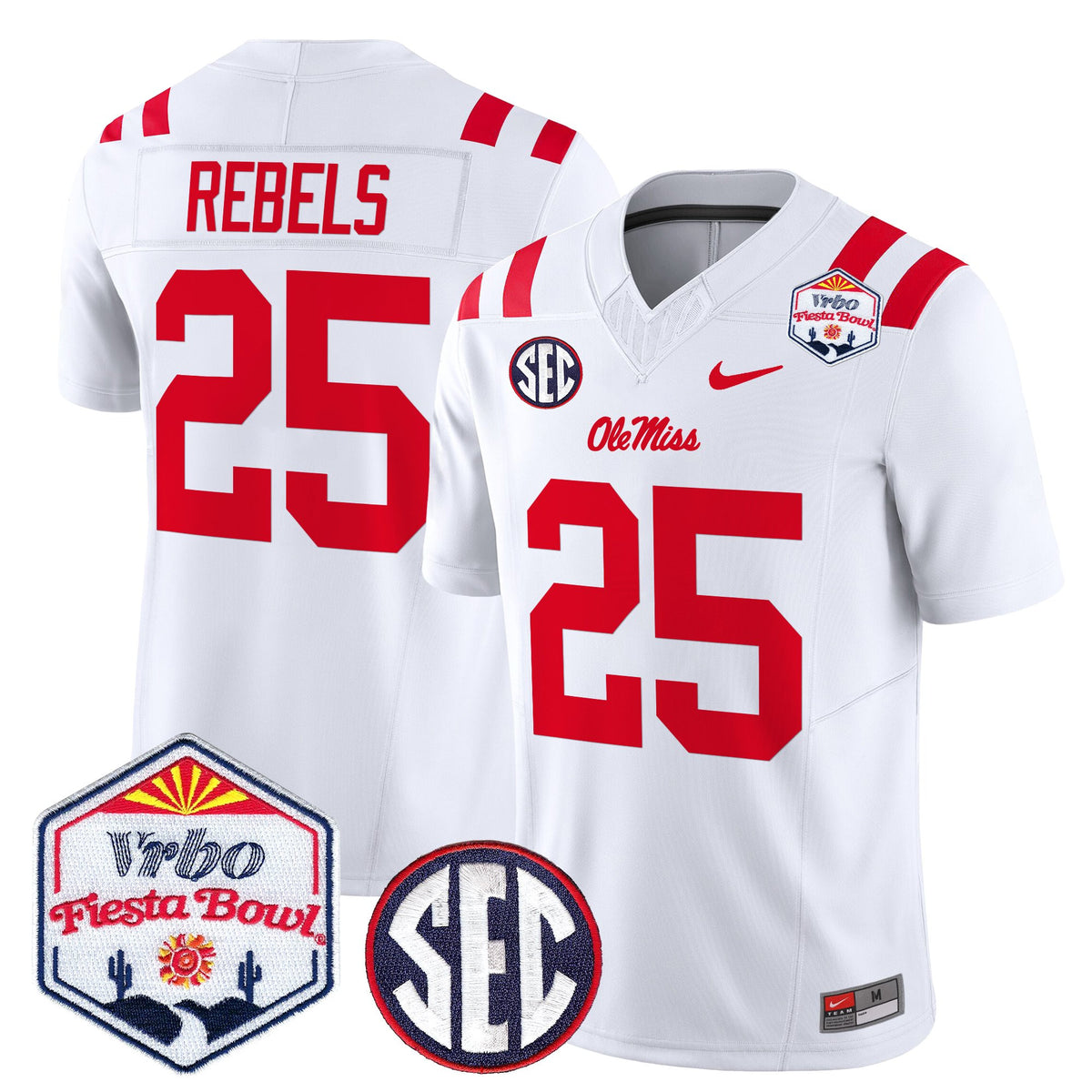 Men's Ole Miss Rebels 2026 The Fiesta Bowl Vapor Limited Jersey - All Stitched