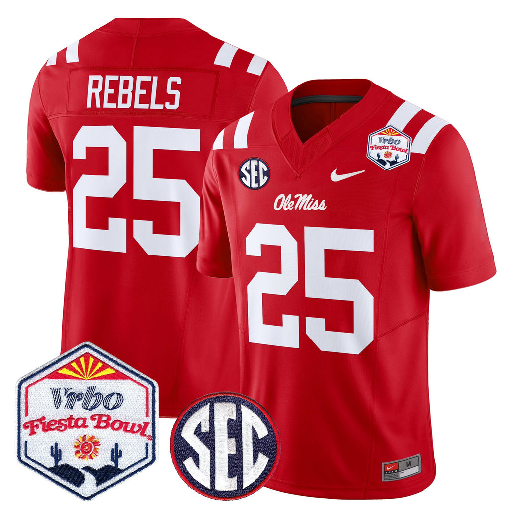 Men's Ole Miss Rebels 2026 The Fiesta Bowl Vapor Limited Jersey - All Stitched