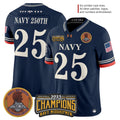 Men's Navy Midshipmen 250th Anniversary Vapor Limited Jersey - 2025 Commander-In-Chief's Trophy Champions Patch - Stitched