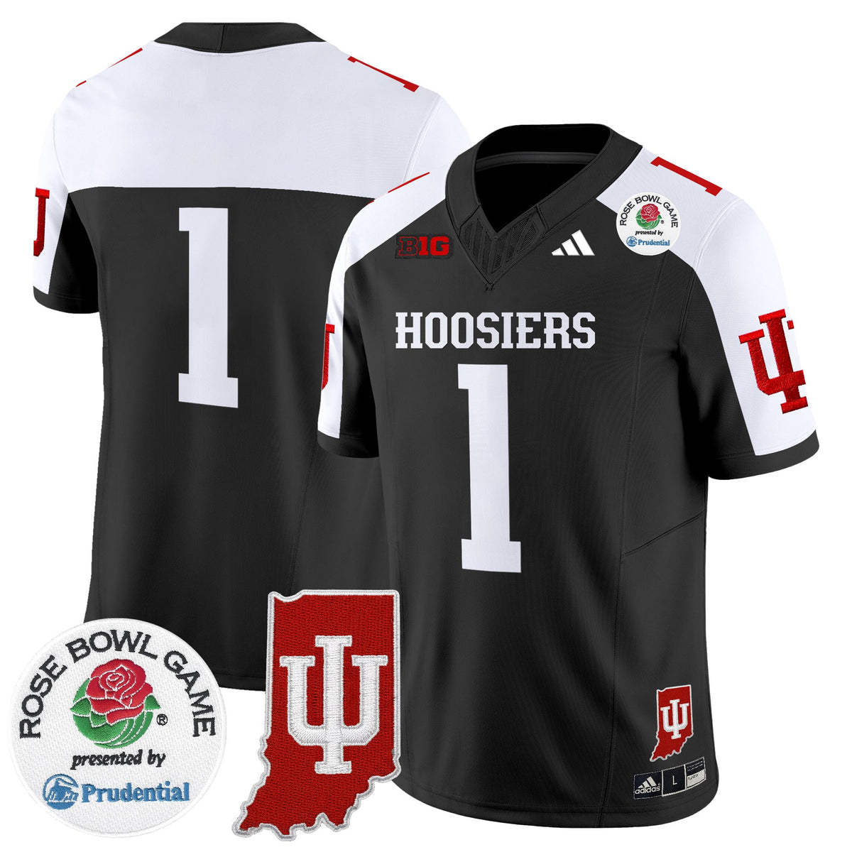Men's Indiana Hoosiers 2025 Rose Bowl & Indiana State Patch Vapor Limited Jersey - All Stitched