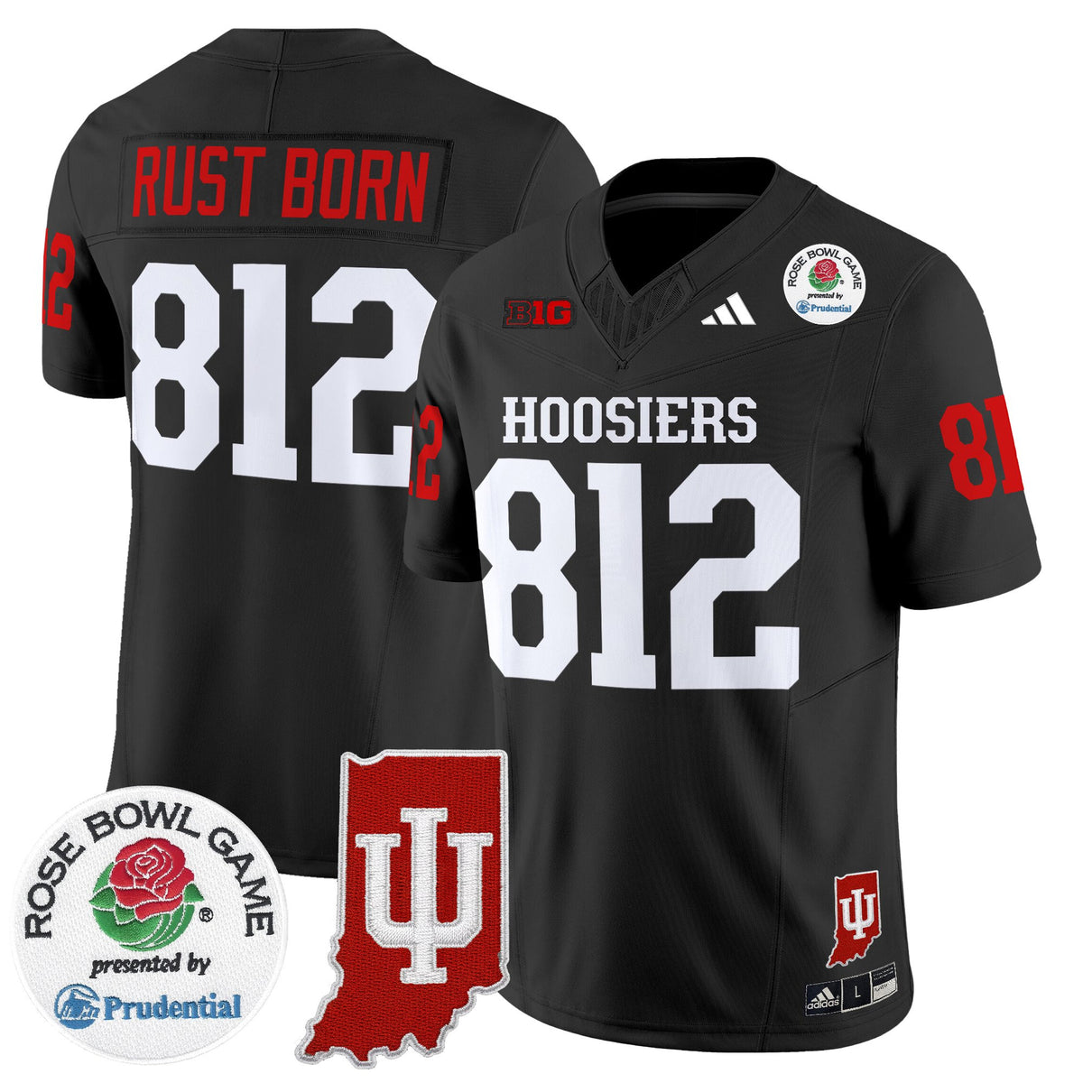 Men's Indiana Hoosiers 2025 Rose Bowl & Indiana State Patch Vapor Limited Jersey - All Stitched
