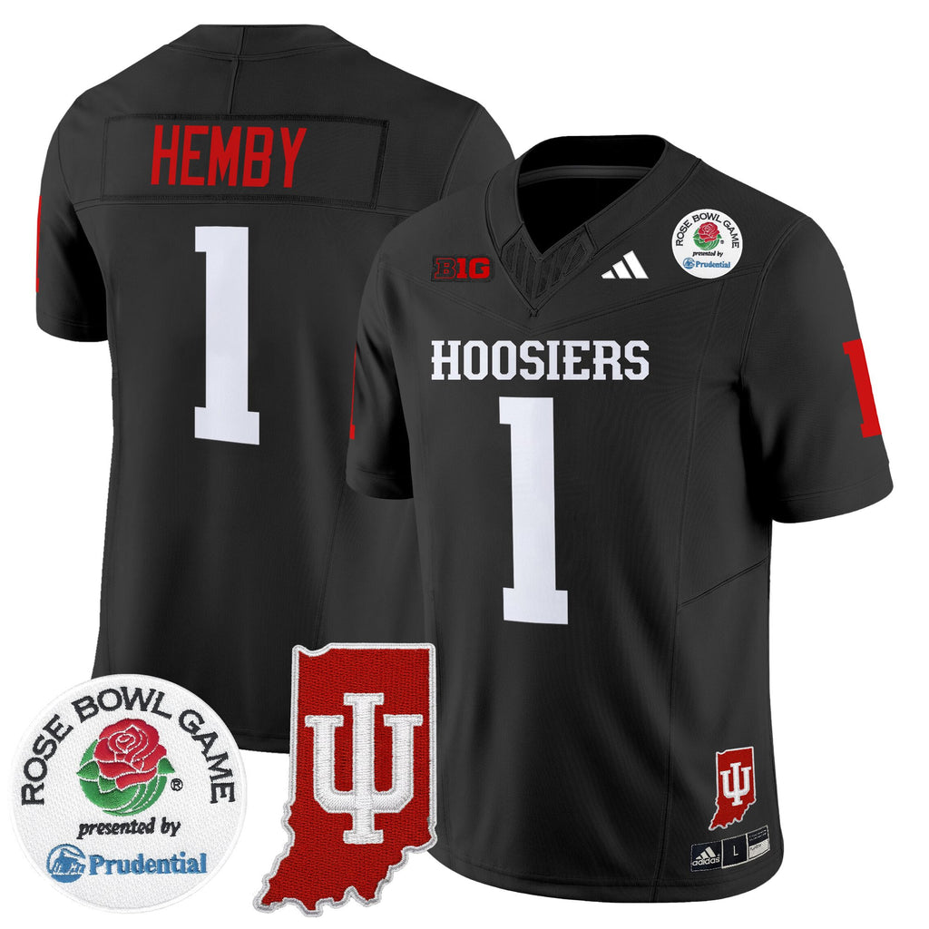 Men's Indiana Hoosiers 2025 Rose Bowl & Indiana State Patch Vapor Limited Jersey - All Stitched