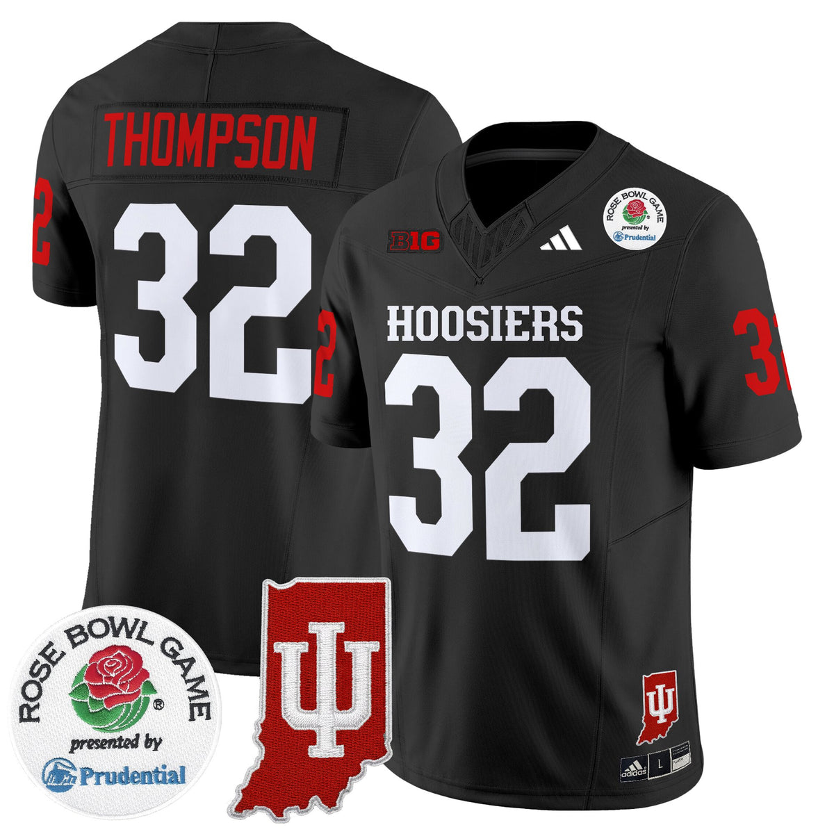 Men's Indiana Hoosiers 2025 Rose Bowl & Indiana State Patch Vapor Limited Jersey - All Stitched