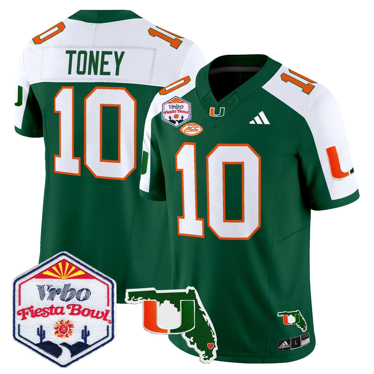 Men's Miami Hurricanes 2026 The Fiesta Bowl & Florida Patch Vapor Limited Jersey - All Stitched