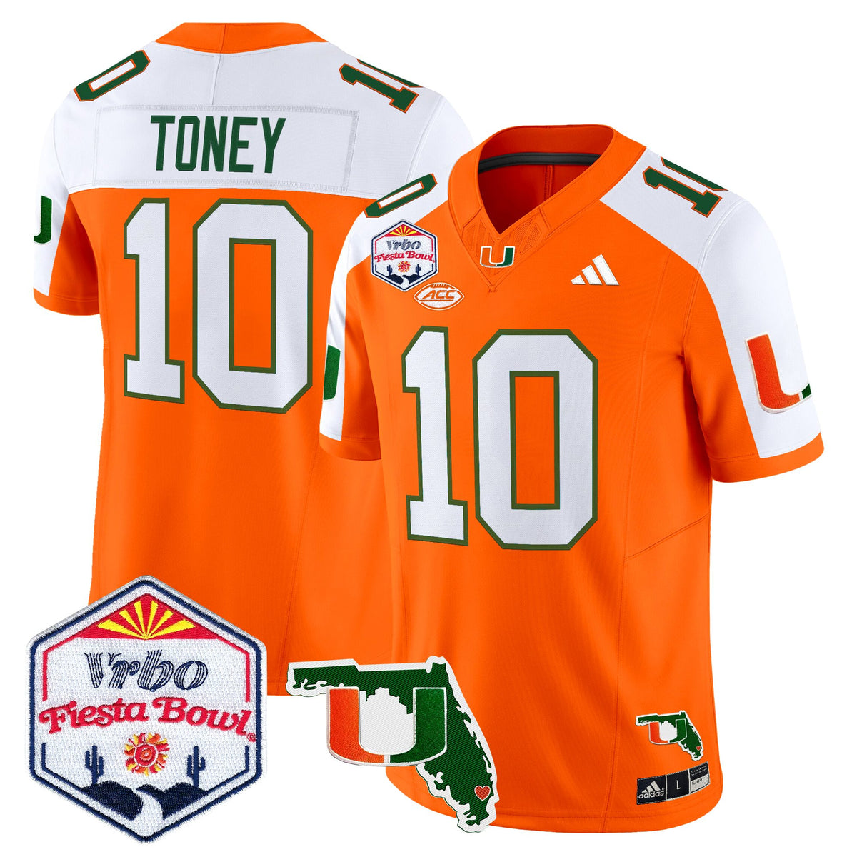Men's Miami Hurricanes 2026 The Fiesta Bowl & Florida Patch Vapor Limited Jersey - All Stitched