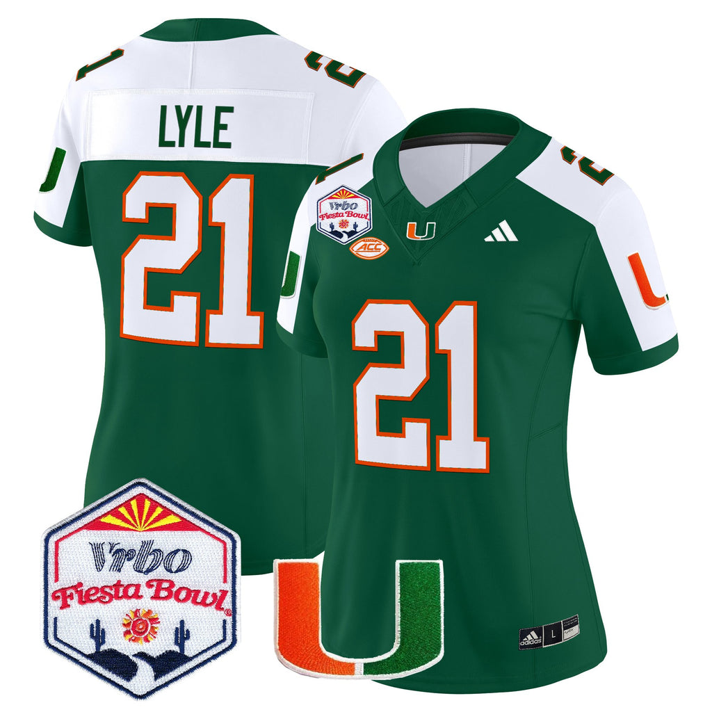 Women's Miami Hurricanes 2026 The Fiesta Bowl Vapor Limited Jersey - All Stitched