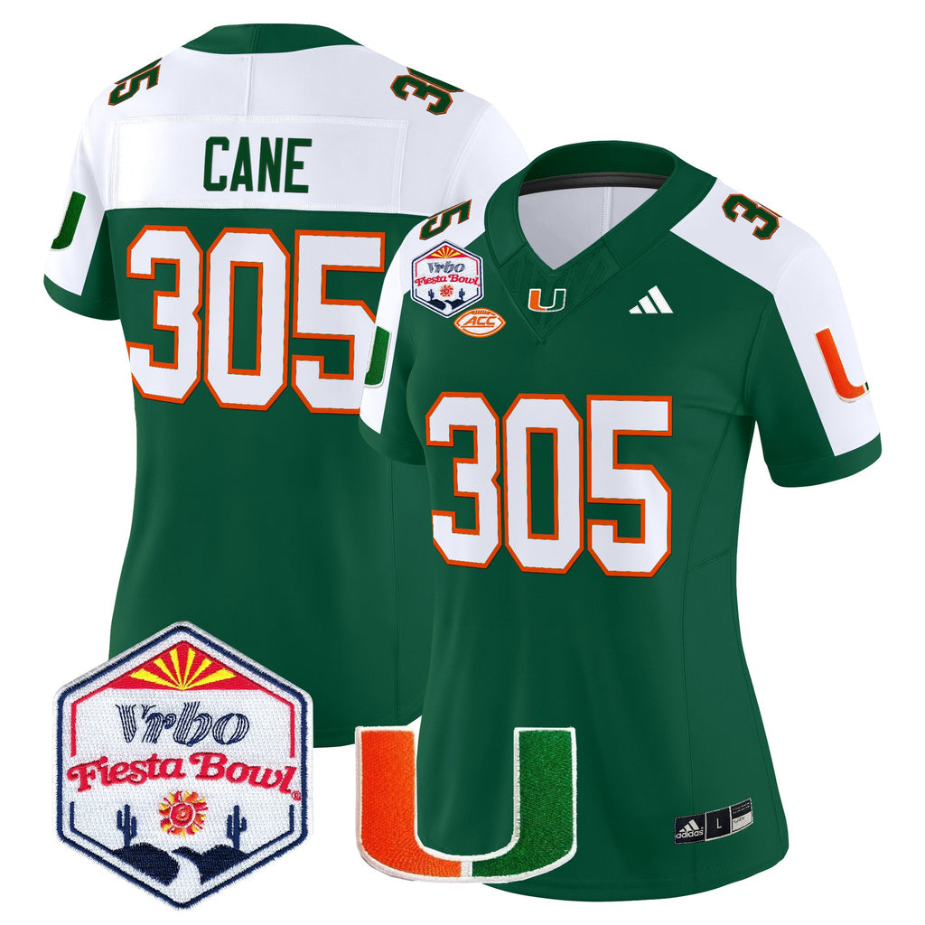 Women's Miami Hurricanes 2026 The Fiesta Bowl Vapor Limited Jersey - All Stitched