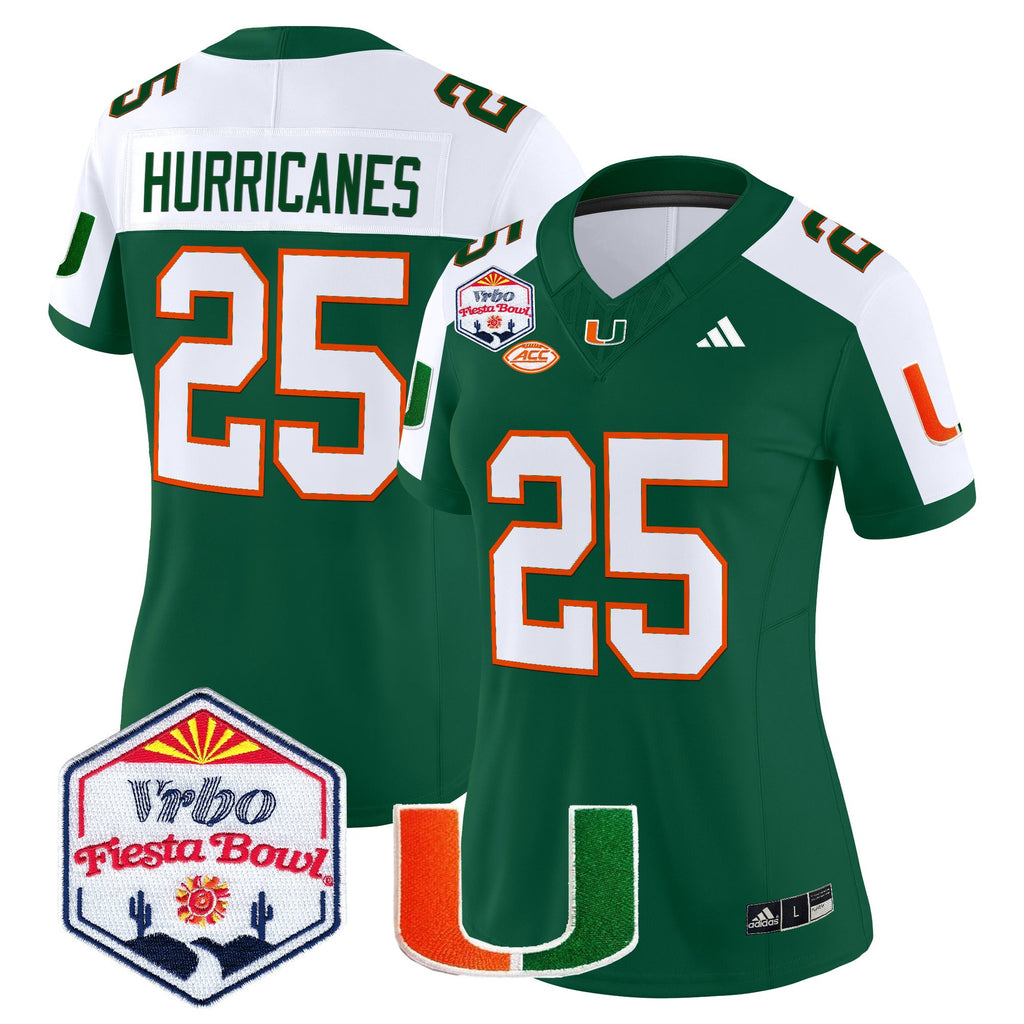 Women's Miami Hurricanes 2026 The Fiesta Bowl Vapor Limited Jersey - All Stitched