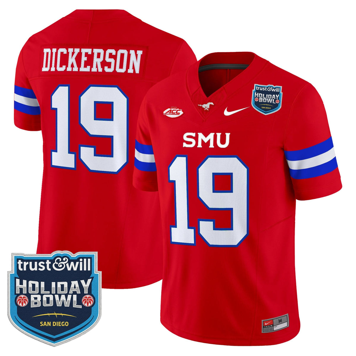 Men's SMU Mustangs 2026 Holiday Bowl Vapor Limited Jersey - All Stitched