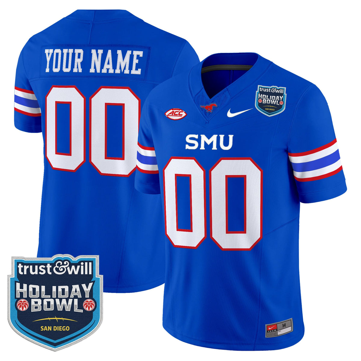 SMU Mustangs 2026 Holiday Bowl Vapor Limited Custom Jersey - All Stitched