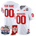 Indiana Hoosiers 2026 Peach Bowl & Indiana State Patch Vapor Limited Custom Jersey - All Stitched