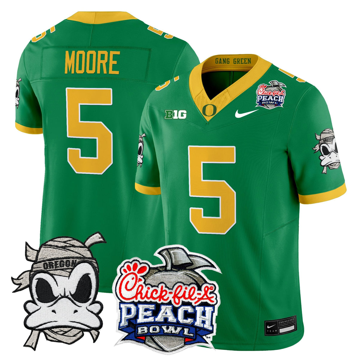 Men's Oregon Ducks "Mummy Duck" Vapor Limited Jersey - 2026 Peach Bowl Patch - All Stitched