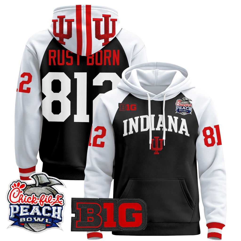 Men's Indiana Hoosiers 2026 Peach Bowl Premium Pullover Hoodie - All Stitched