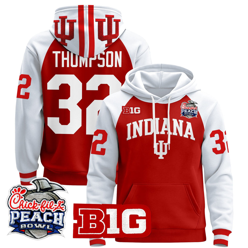 Men's Indiana Hoosiers 2026 Peach Bowl Premium Pullover Hoodie - All Stitched