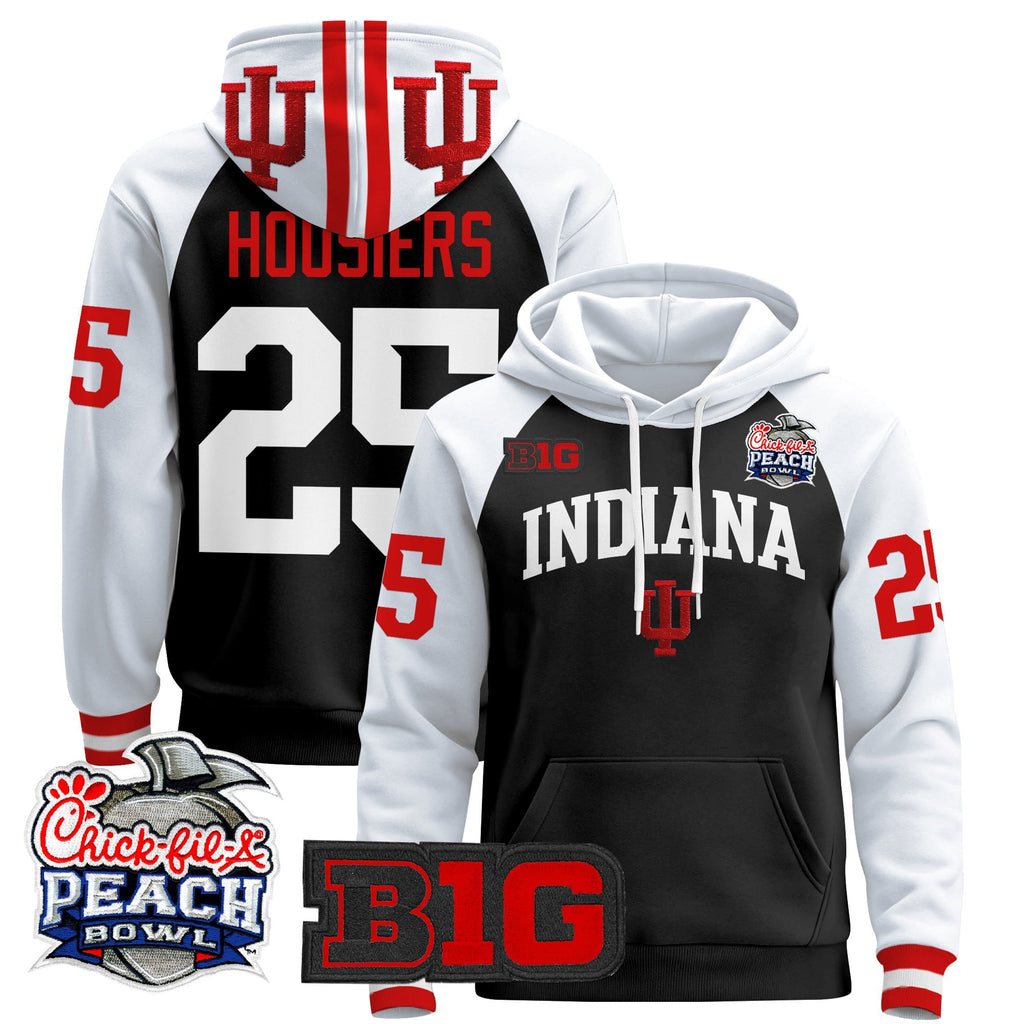 Men's Indiana Hoosiers 2026 Peach Bowl Premium Pullover Hoodie - All Stitched