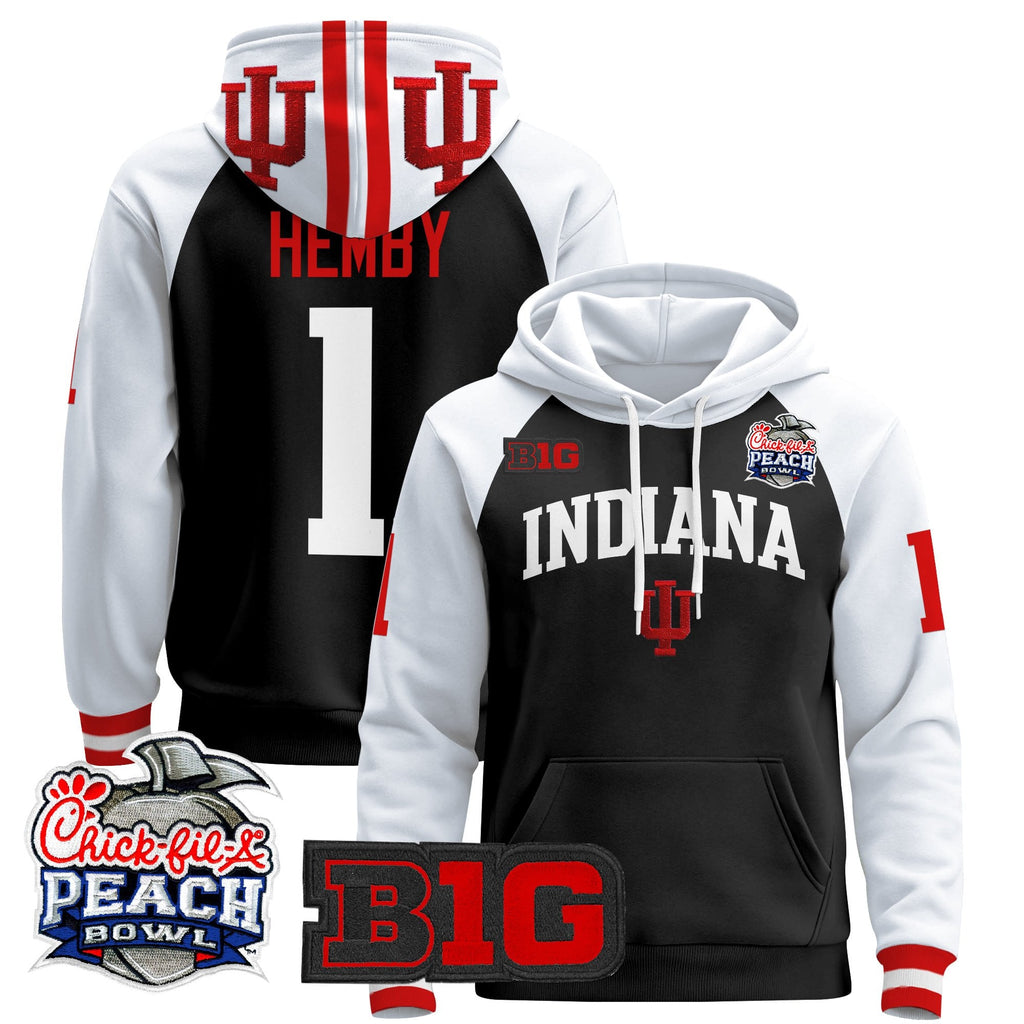 Men's Indiana Hoosiers 2026 Peach Bowl Premium Pullover Hoodie - All Stitched