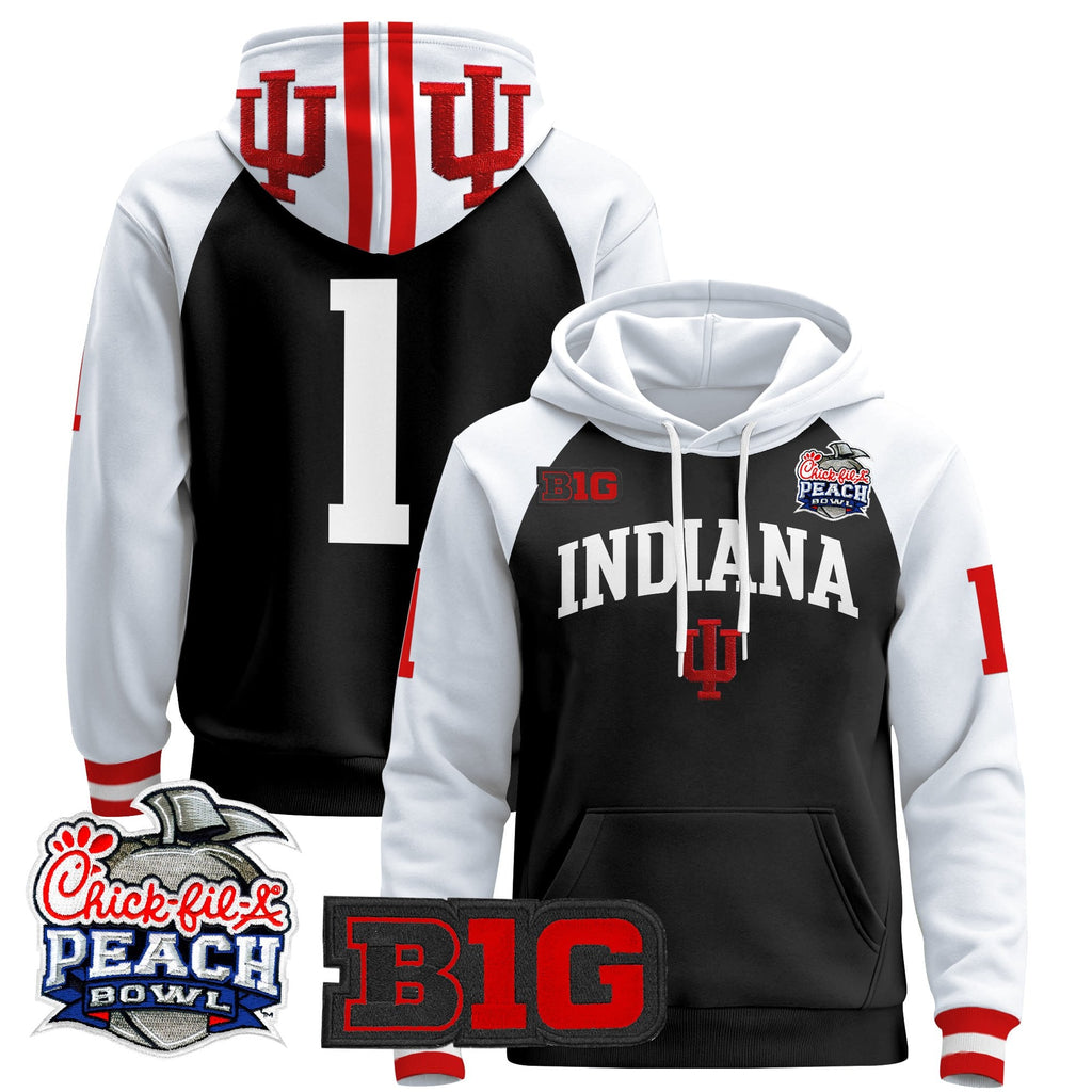 Men's Indiana Hoosiers 2026 Peach Bowl Premium Pullover Hoodie - All Stitched