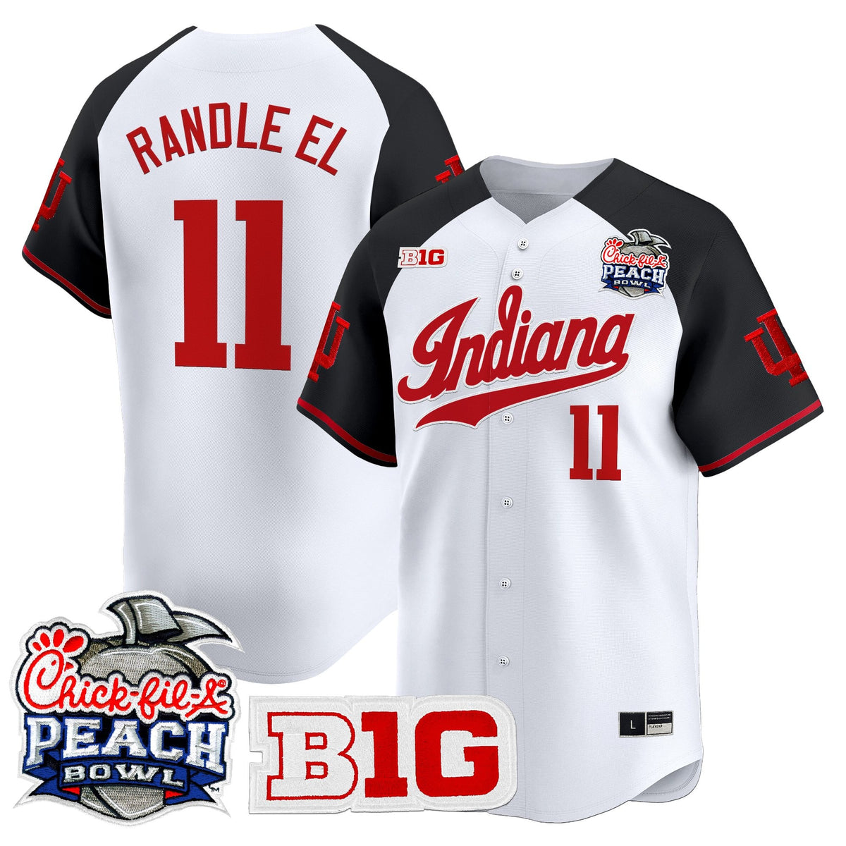 Men's Indiana Hoosiers 2026 Peach Bowl Vapor Baseball Jersey - All Stitched