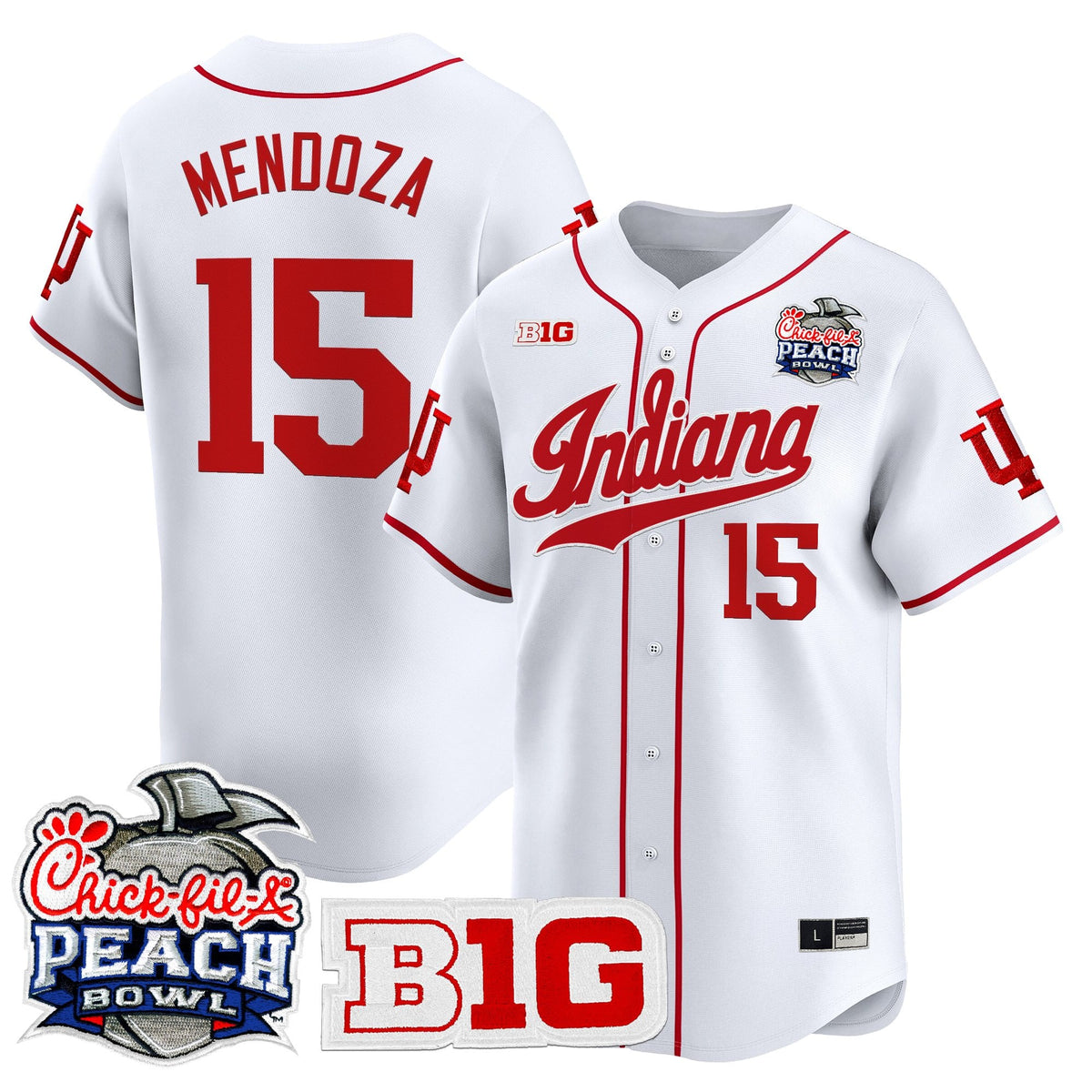 Men's Indiana Hoosiers 2026 Peach Bowl Vapor Baseball Jersey - All Stitched