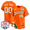 Miami Hurricanes 2026 The Fiesta Bowl & Florida Patch Vapor Baseball Custom Jersey - All Stitched