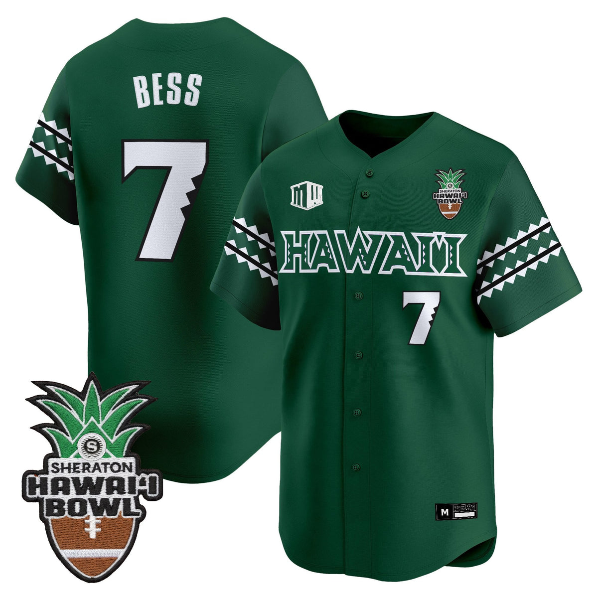 Men's Hawai'i Rainbow Warriors 2025 Hawai'i Bowl Vapor Baseball Jersey - All Stitched