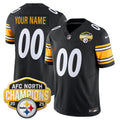 Pittsburgh Steelers 2025 AFC North Division Champions Vapor Limited Custom Jersey - All Stitched