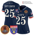 Women's Navy Midshipmen 250th Anniversary Vapor Limited Jersey - 2026 Liberty Bowl Patch - Stitched
