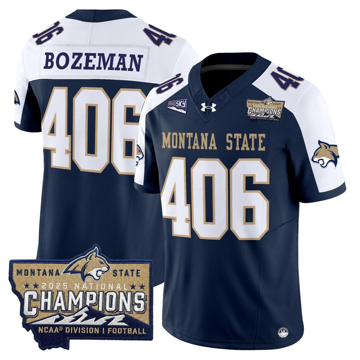 Men's Montana State Bobcats 2025 National Champions Vapor Limited Jersey - All Stitched