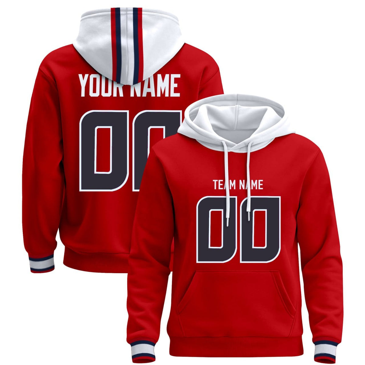 Battle Red Custom Pullover Hoodie