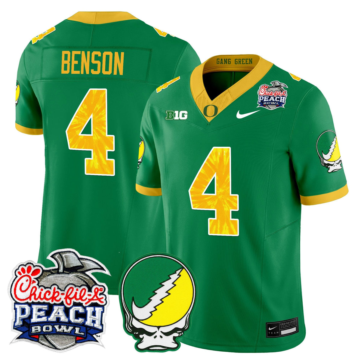 Men's Oregon Ducks "Grateful Ducks" Vapor Limited Jersey - 2026 Peach Bowl Patch - All Stitched