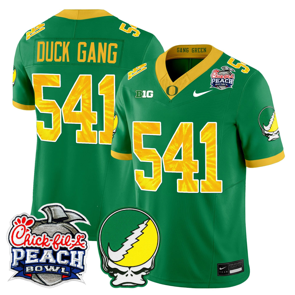 Men's Oregon Ducks "Grateful Ducks" Vapor Limited Jersey - 2026 Peach Bowl Patch - All Stitched