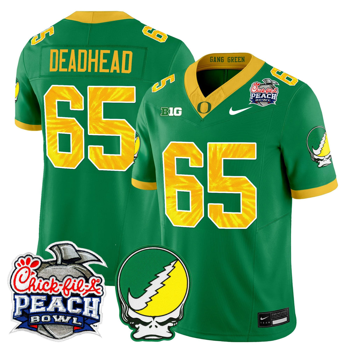 Men's Oregon Ducks "Grateful Ducks" Vapor Limited Jersey - 2026 Peach Bowl Patch - All Stitched
