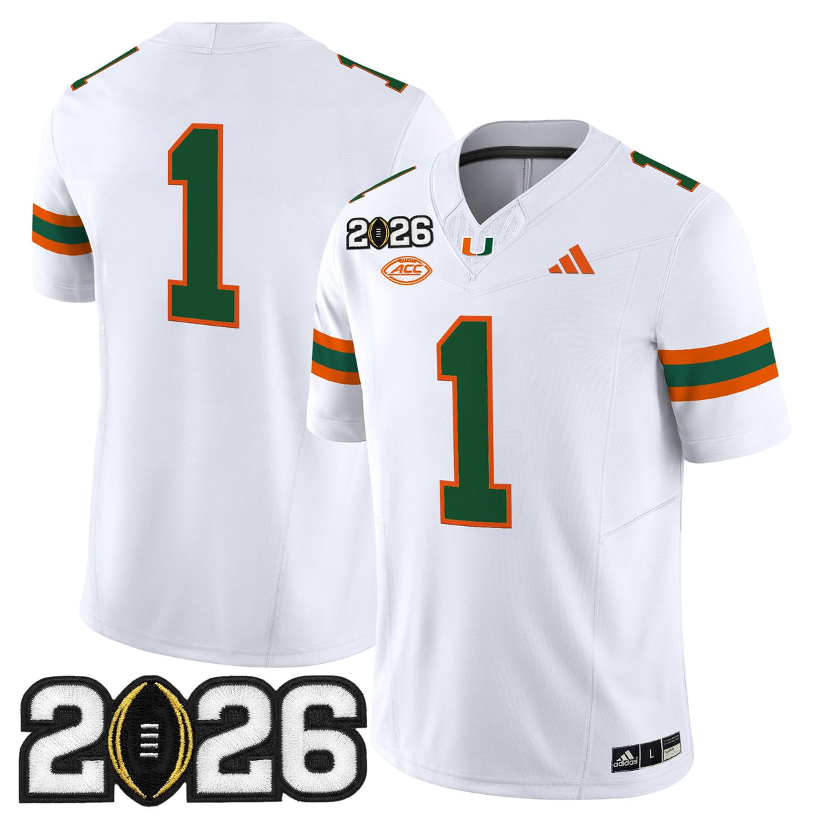 Men's Miami Hurricanes 2026 CFP Final Patch Vapor Limited Jersey - All Stitched