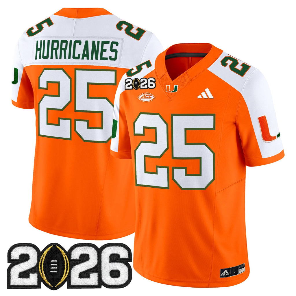 Men's Miami Hurricanes 2026 CFP Final Patch Vapor Limited Jersey - All Stitched