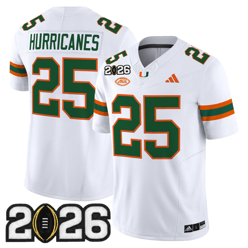 Men's Miami Hurricanes 2026 CFP Final Patch Vapor Limited Jersey - All Stitched