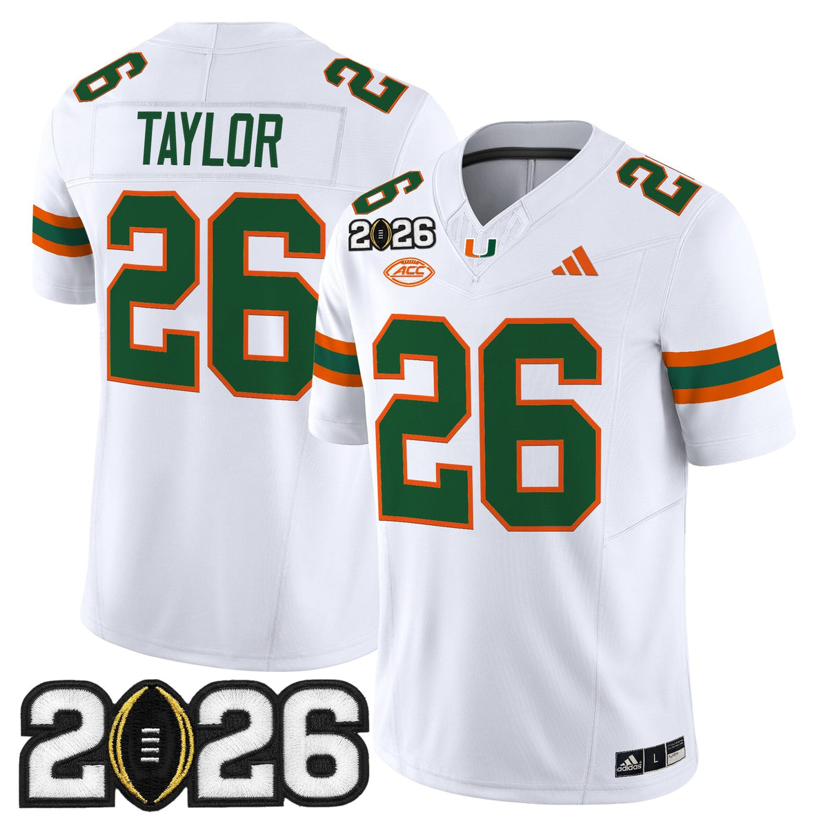 Men's Miami Hurricanes 2026 CFP Final Patch Vapor Limited Jersey - All Stitched