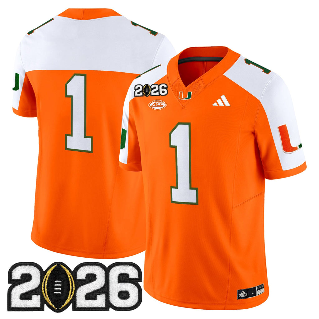 Men's Miami Hurricanes 2026 CFP Final Patch Vapor Limited Jersey - All Stitched