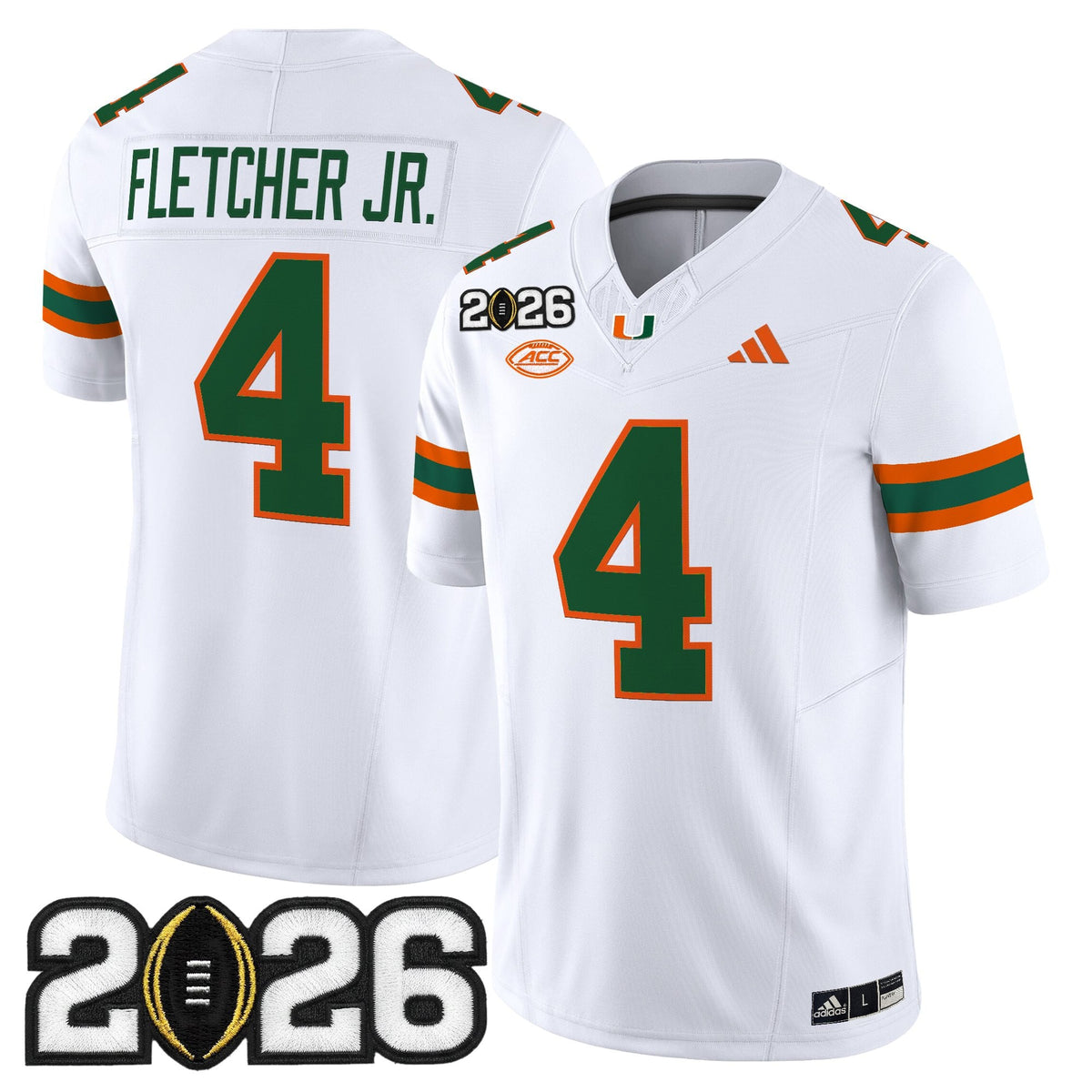 Men's Miami Hurricanes 2026 CFP Final Patch Vapor Limited Jersey - All Stitched