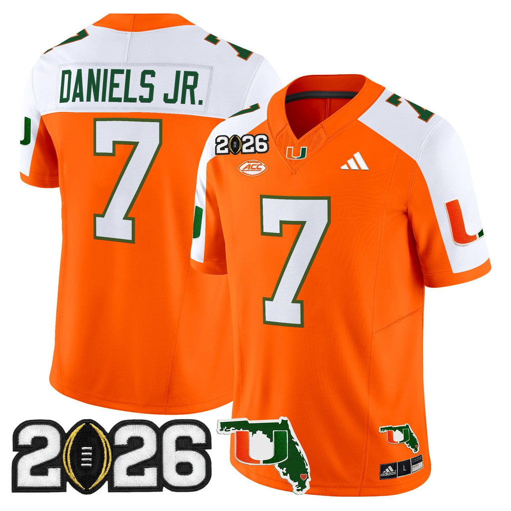 Men's Miami Hurricanes 2026 CFP Final & Florida Patch Vapor Limited Jersey - All Stitched
