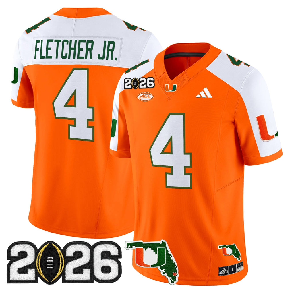 Men's Miami Hurricanes 2026 CFP Final & Florida Patch Vapor Limited Jersey - All Stitched